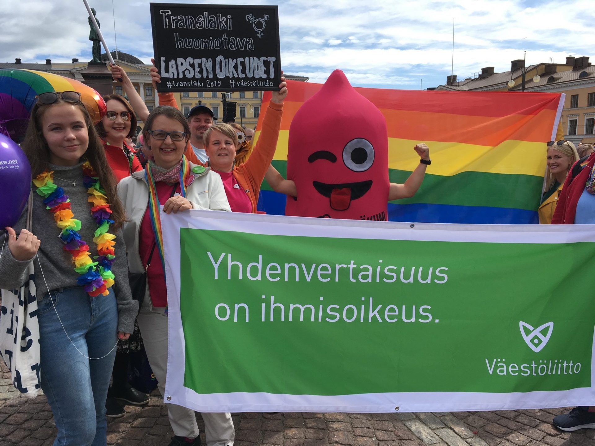 Vår anställd på Pride år 2019.