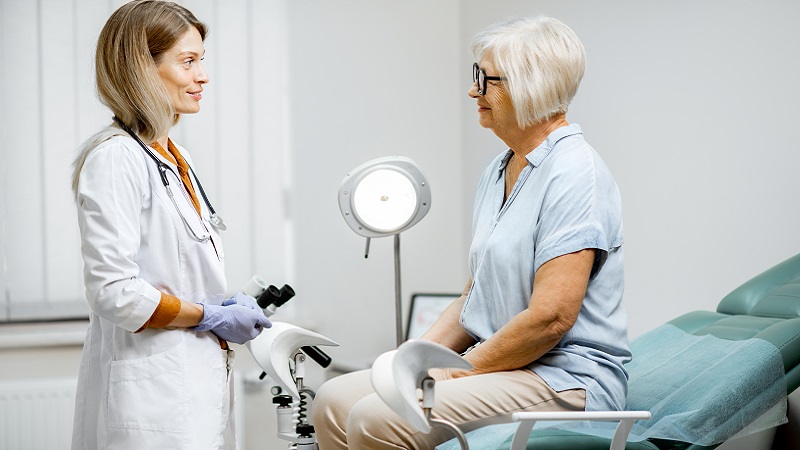 Older women in a gynaecologists with the doctor