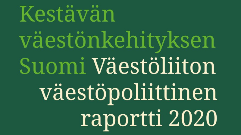 Väestöliiton väestöpoliittinen raportti 2020 kansikuva