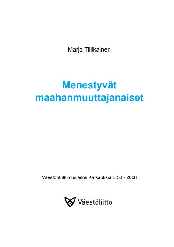 Teoksen nimi, julkaisutiedot ja Väestöliiton logo valkoisella pohjalla.