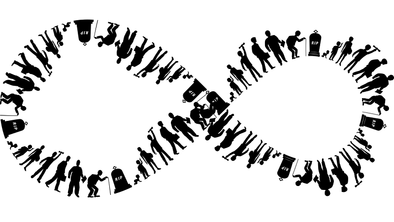 people of different ages in the form of infinity.
