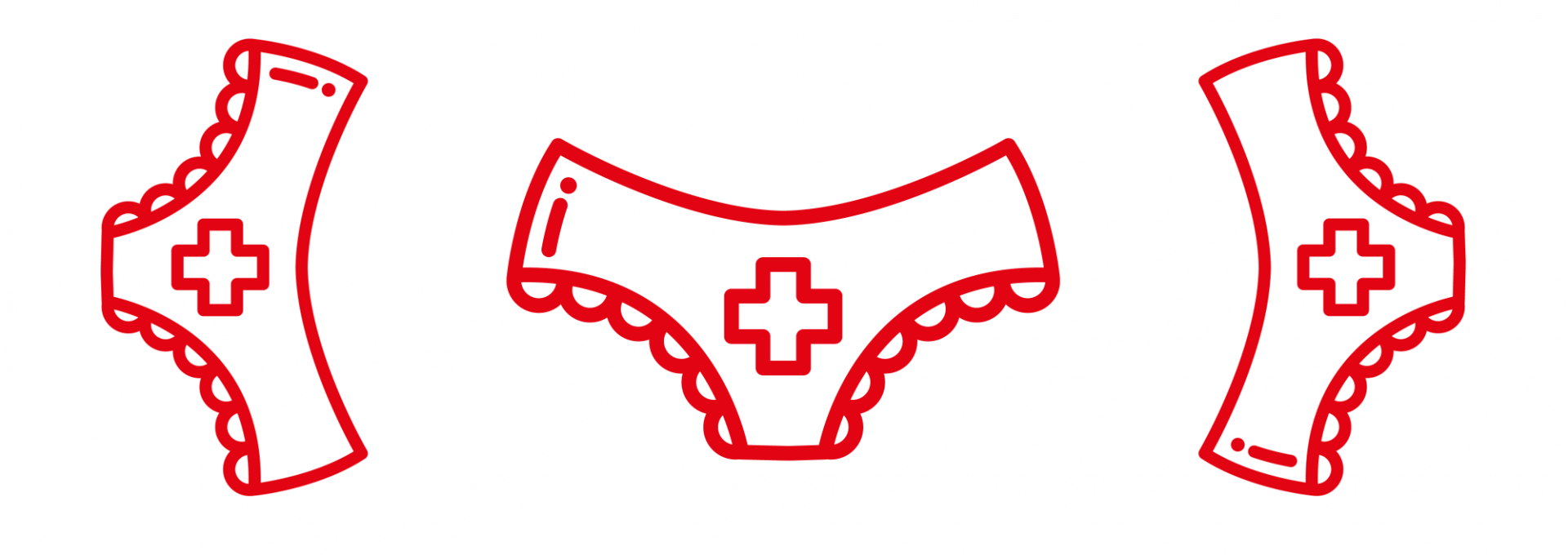 drawn underpants with red cross in it