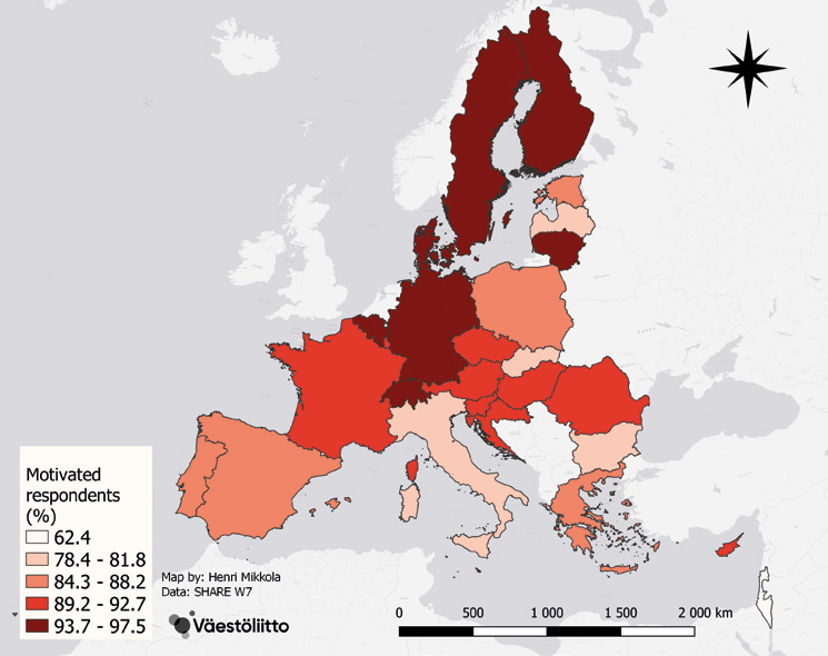 Respondents are most willing to answer in Northern and Western Europe, according to the interviewers.