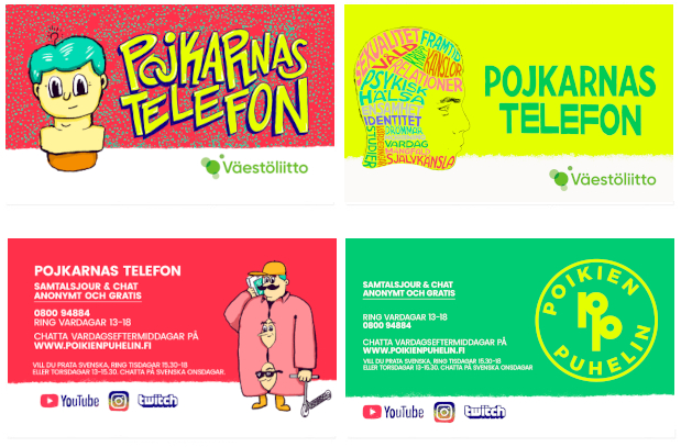 Pojkarnas telefons svenskspråkiga flyers