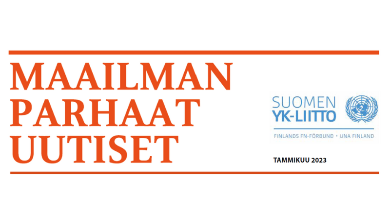 Maailman parhaat uutiset Tammikuu 2023 YK-liiton logo