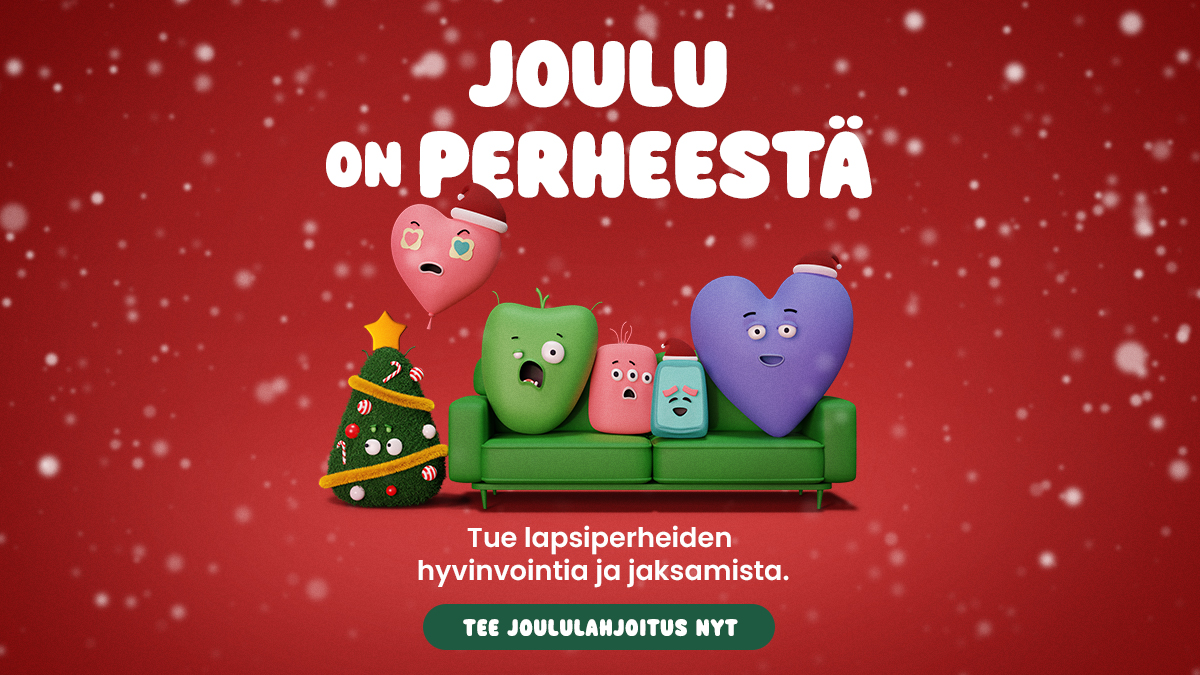 Joulukeräyksen kuva: Joulu on perheestä.