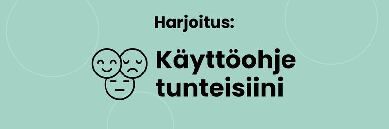 Harjoitus: käyttöohje tunteisiini.